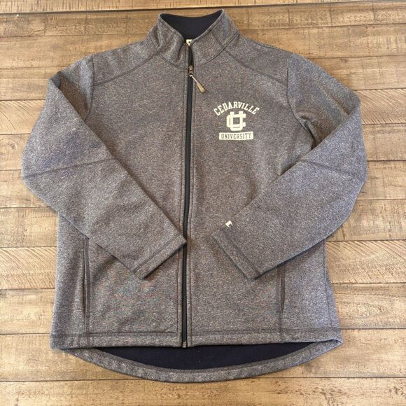 Champion Gray Poly Zip up Jacket Cedarville University Adult M - Picture 1 of 6